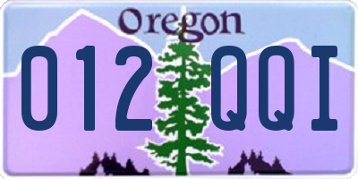 OR license plate 012QQI