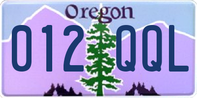 OR license plate 012QQL
