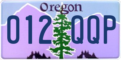 OR license plate 012QQP