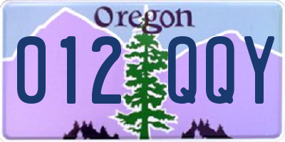 OR license plate 012QQY