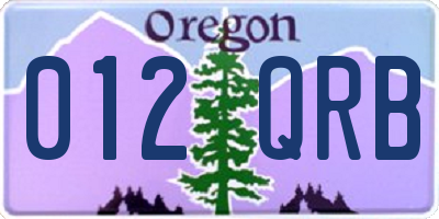 OR license plate 012QRB