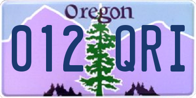 OR license plate 012QRI