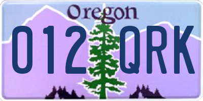 OR license plate 012QRK