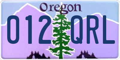 OR license plate 012QRL
