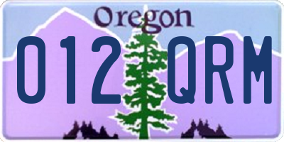 OR license plate 012QRM