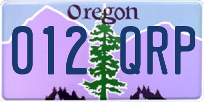 OR license plate 012QRP