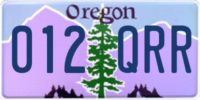 OR license plate 012QRR