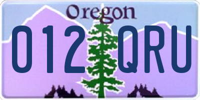 OR license plate 012QRU