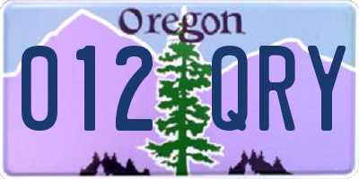OR license plate 012QRY