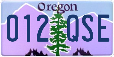 OR license plate 012QSE