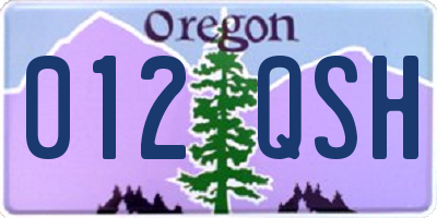 OR license plate 012QSH