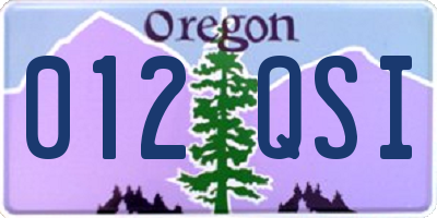 OR license plate 012QSI