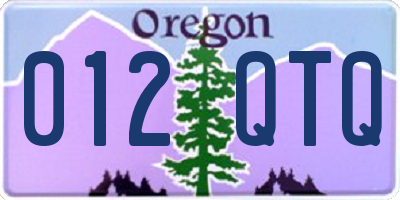 OR license plate 012QTQ