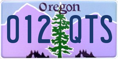 OR license plate 012QTS