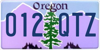 OR license plate 012QTZ