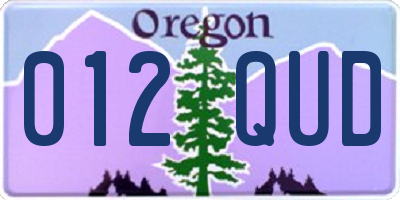 OR license plate 012QUD