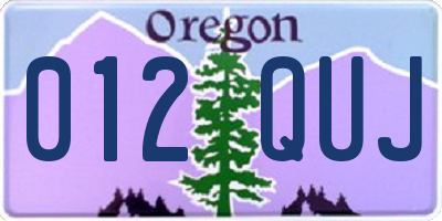 OR license plate 012QUJ