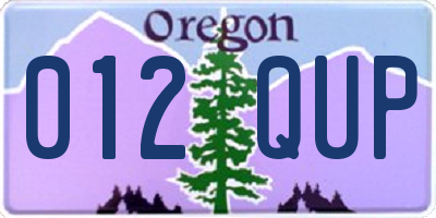 OR license plate 012QUP