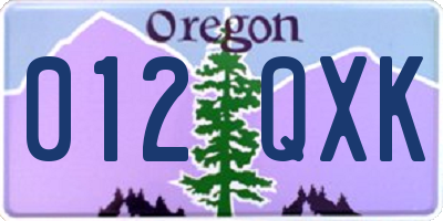 OR license plate 012QXK