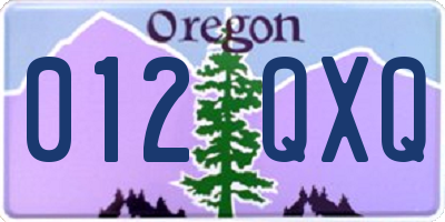 OR license plate 012QXQ