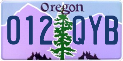 OR license plate 012QYB