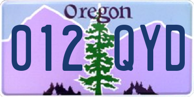 OR license plate 012QYD
