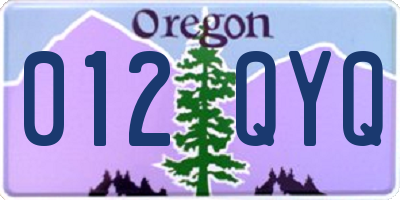 OR license plate 012QYQ