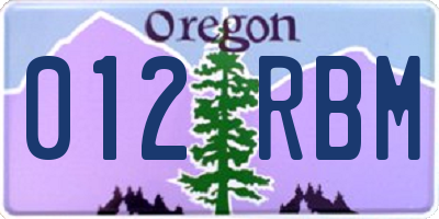 OR license plate 012RBM