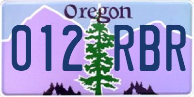 OR license plate 012RBR