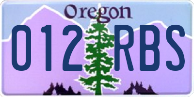 OR license plate 012RBS