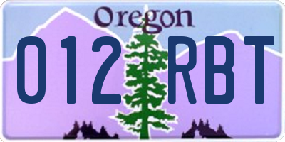 OR license plate 012RBT