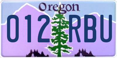 OR license plate 012RBU