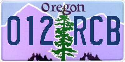 OR license plate 012RCB