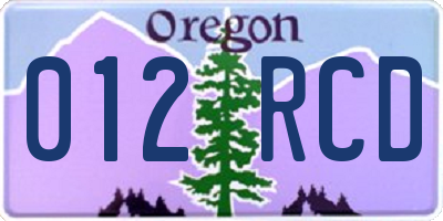 OR license plate 012RCD