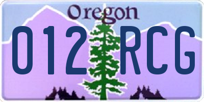 OR license plate 012RCG