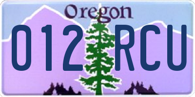 OR license plate 012RCU