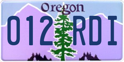 OR license plate 012RDI