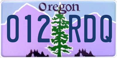 OR license plate 012RDQ