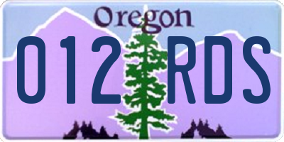 OR license plate 012RDS