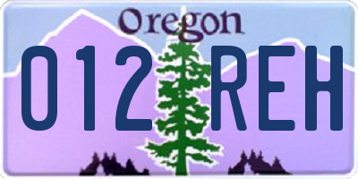 OR license plate 012REH
