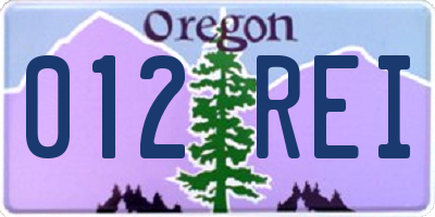 OR license plate 012REI
