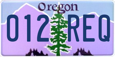 OR license plate 012REQ