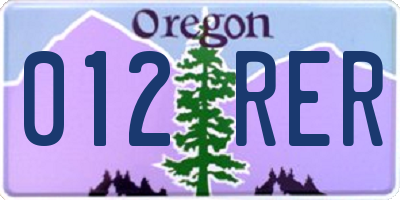 OR license plate 012RER