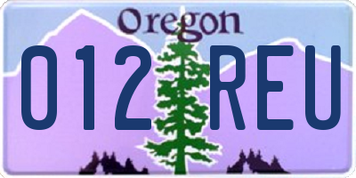 OR license plate 012REU