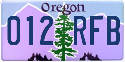 OR license plate 012RFB