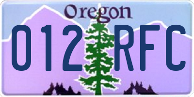 OR license plate 012RFC