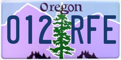 OR license plate 012RFE