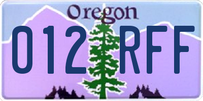 OR license plate 012RFF