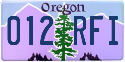 OR license plate 012RFI