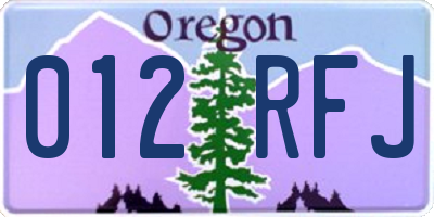 OR license plate 012RFJ